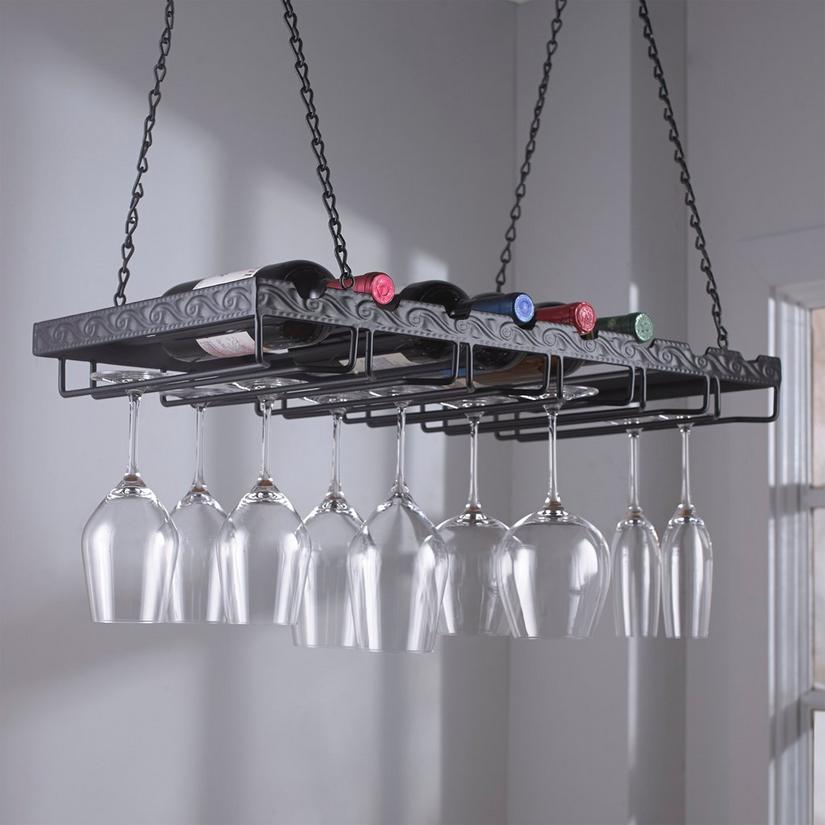 hanging glass wine rack