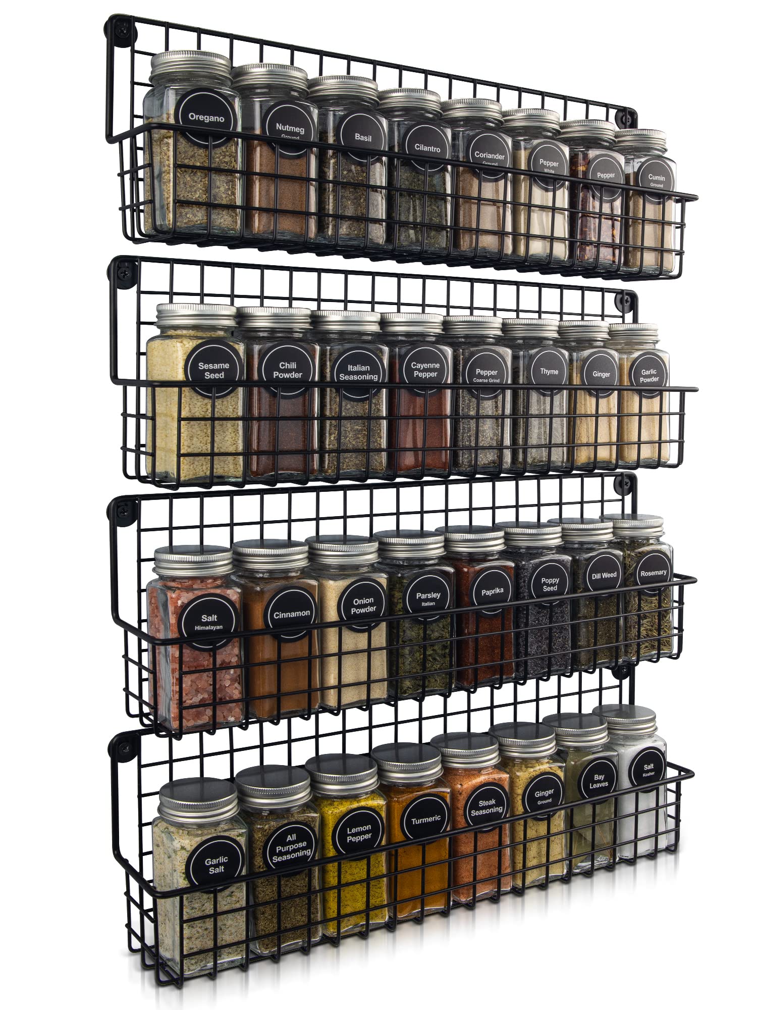 hanging spice rack with spices