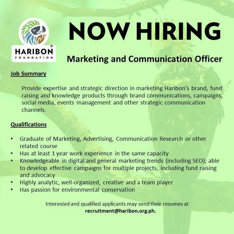 haribon foundation jobs