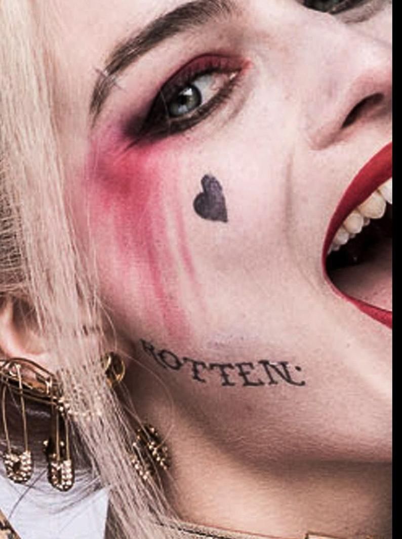 harley quinn tattoos face