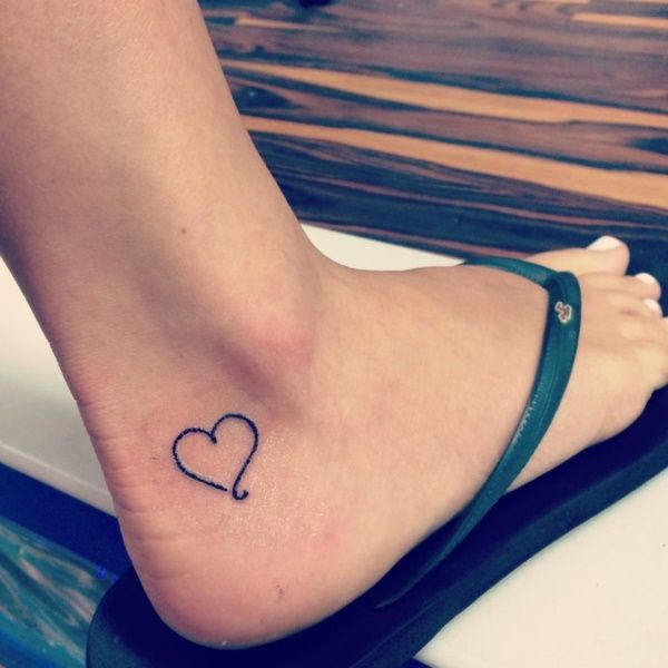 heart tattoo foot