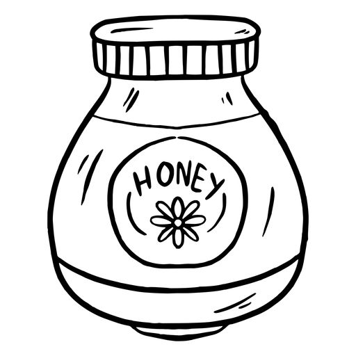 honey jar clipart black and white