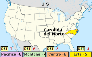 hora de carolina del norte