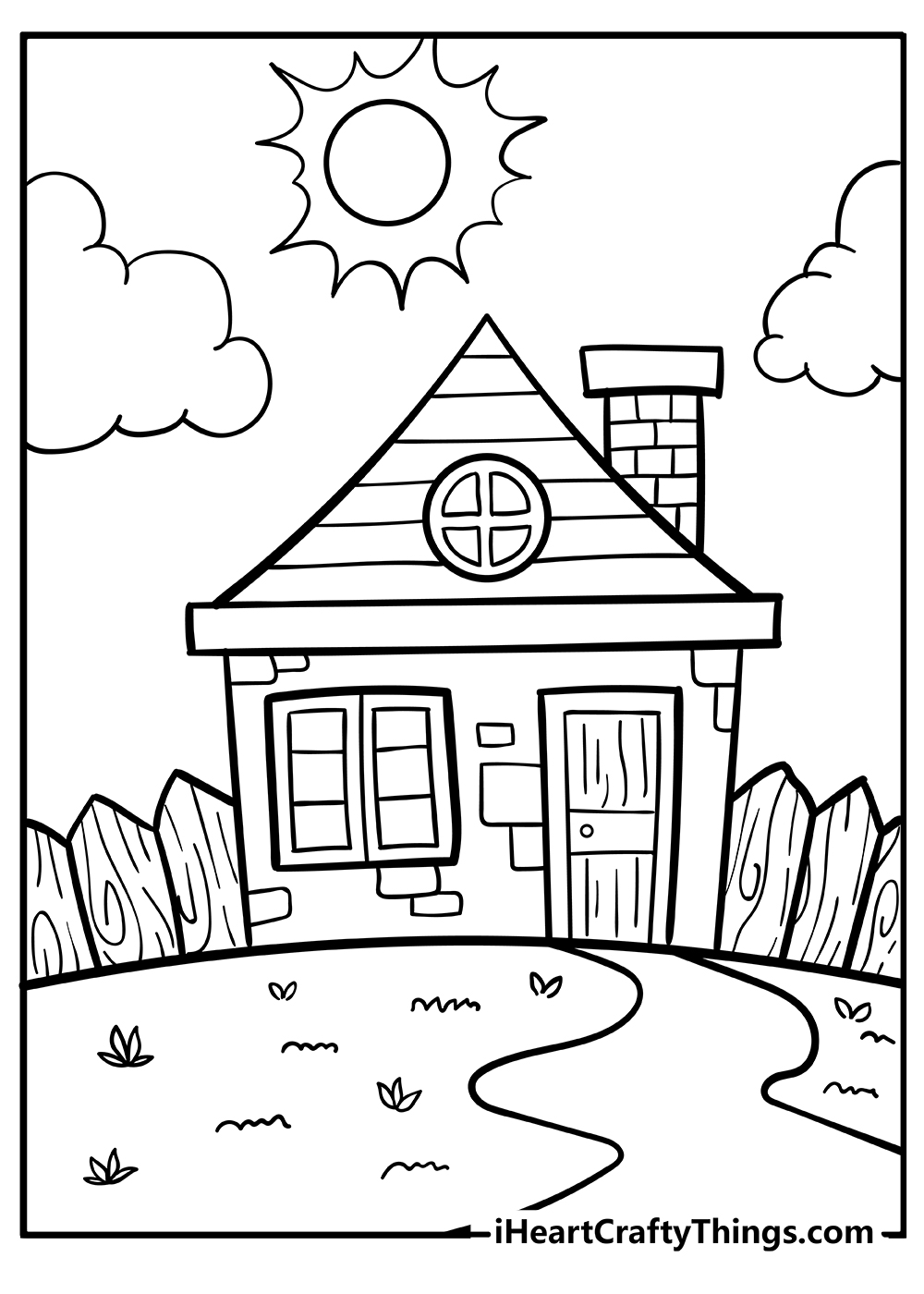 house coloring book pages