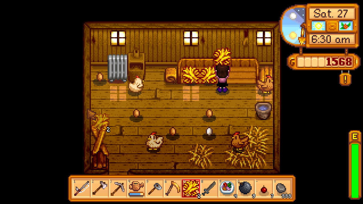 how do you feed the chickens in stardew valley