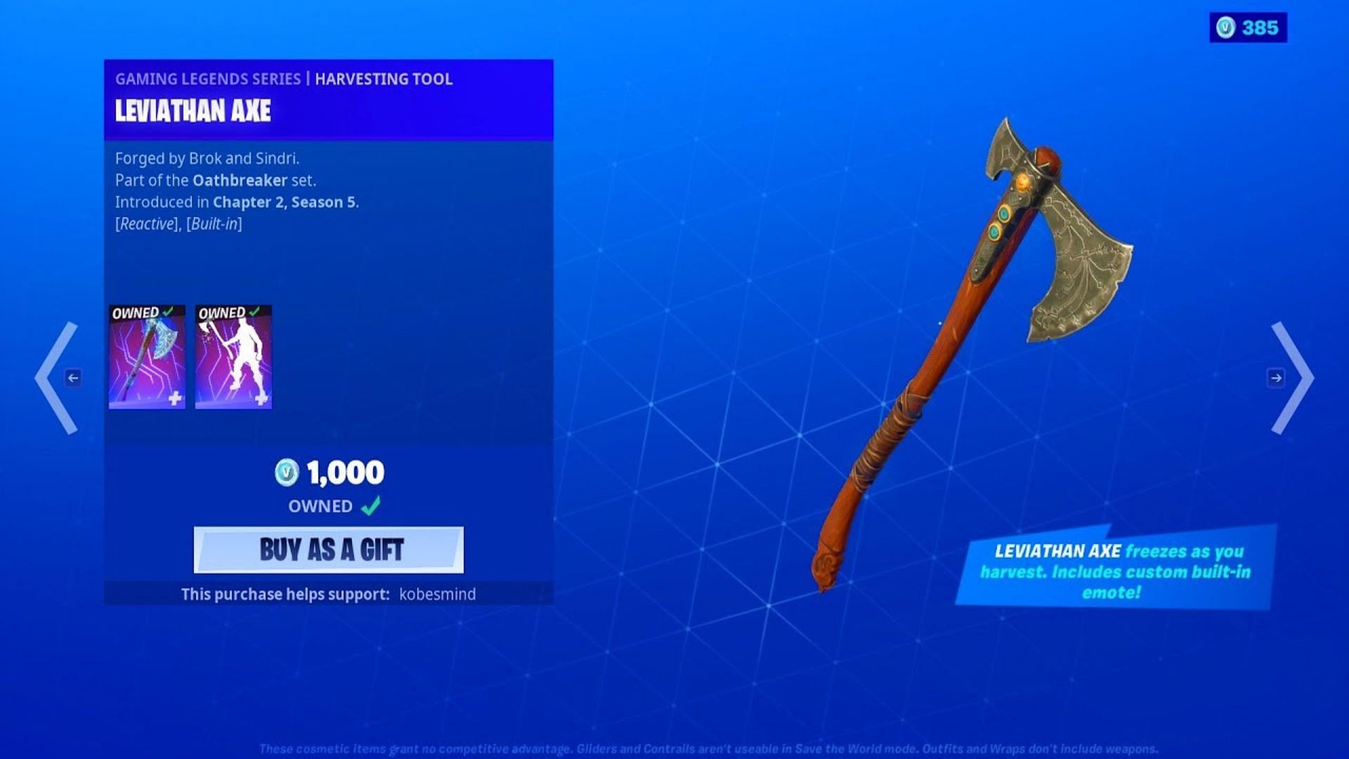 how much is the kratos pickaxe