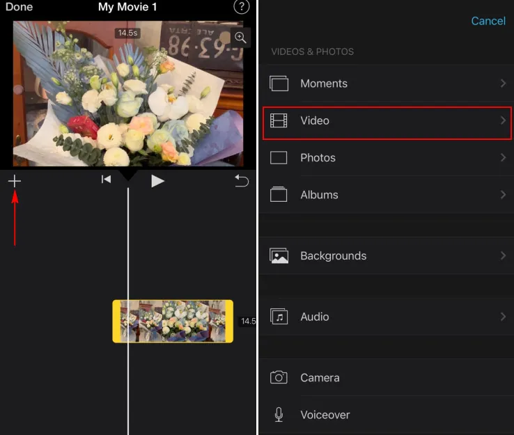 how to add music to imovie on iphone