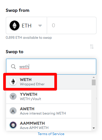 how to buy weth in binance