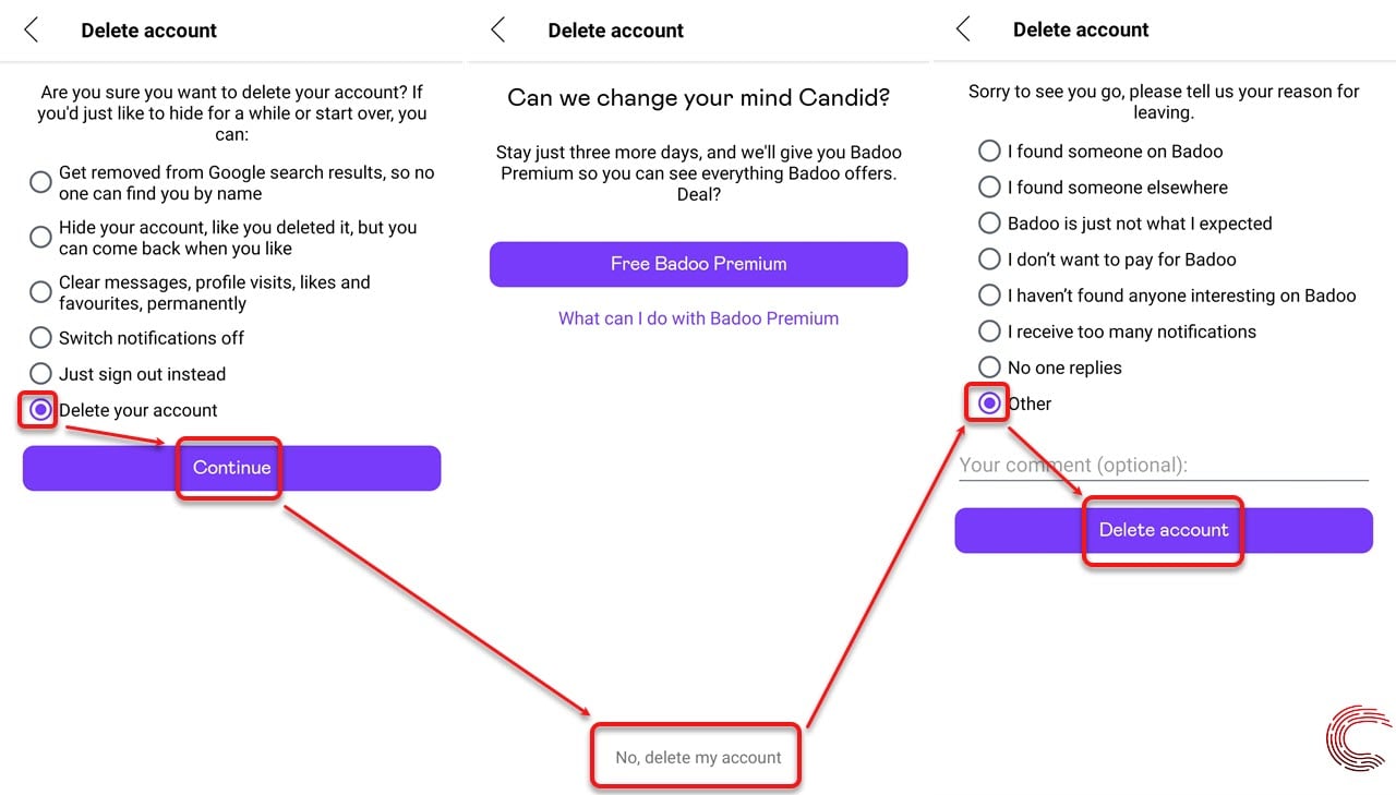 how to delete badoo profile