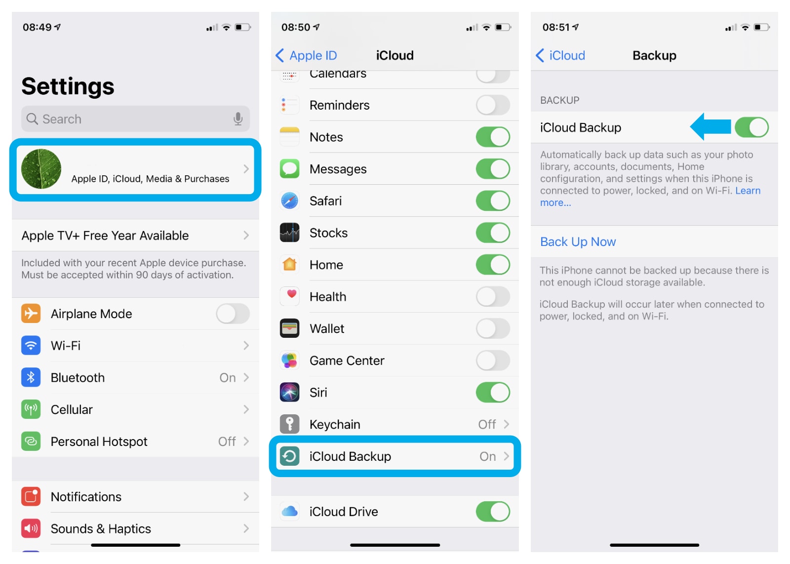 how to disable icloud notifications