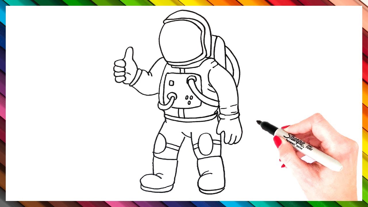 how to draw an astronaut step by step