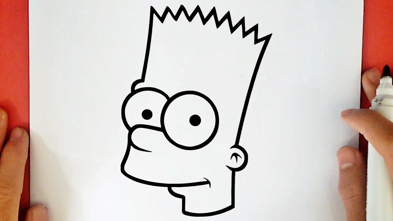 how to draw bart simpson head