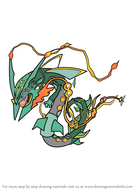 how to draw mega rayquaza