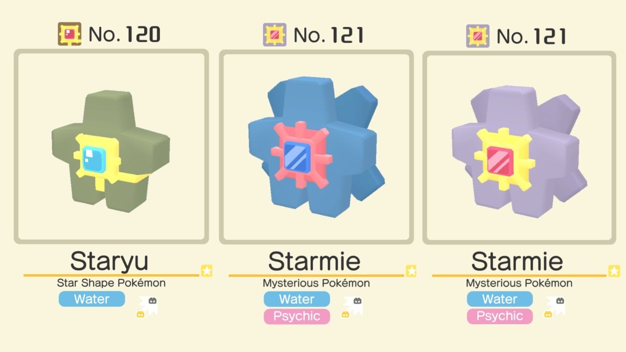 how to evolve staryu in pokemon quest