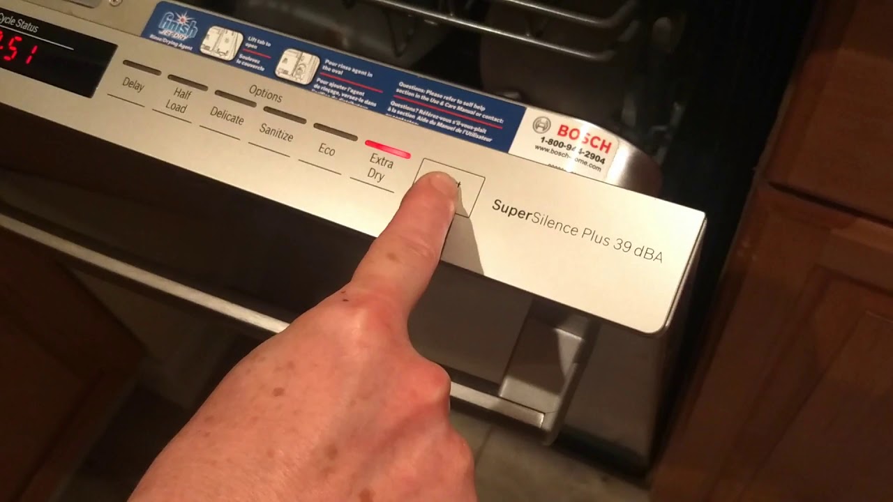 how to turn off half load on bosch dishwasher