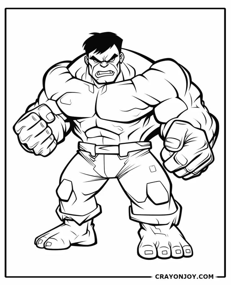 hulk colouring page