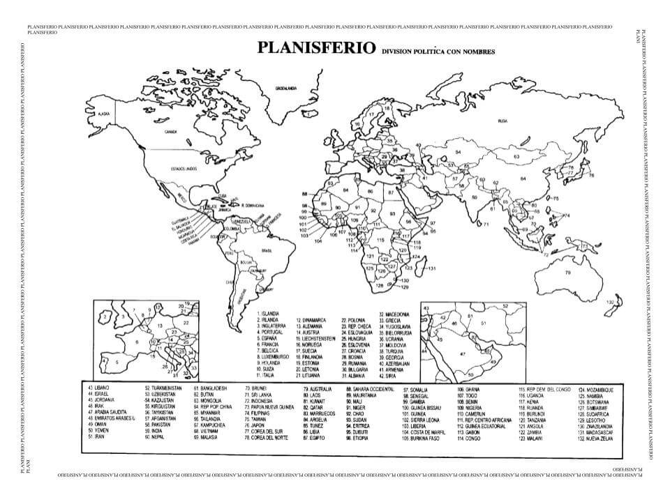 imagen de planisferio para imprimir