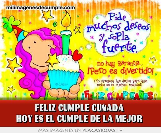 imagenes de cumpleaños para mi cuñada chistosas