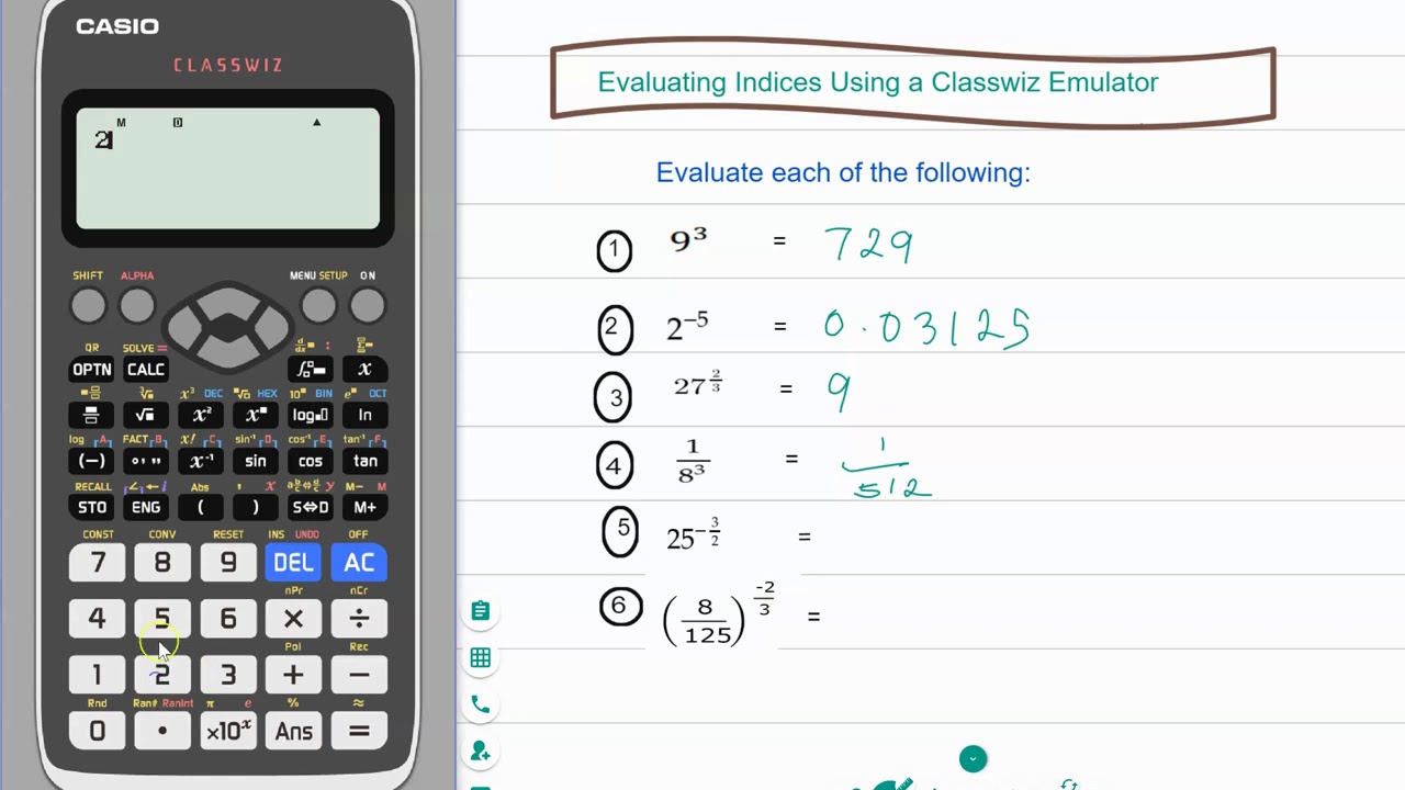 indices calculator simplify