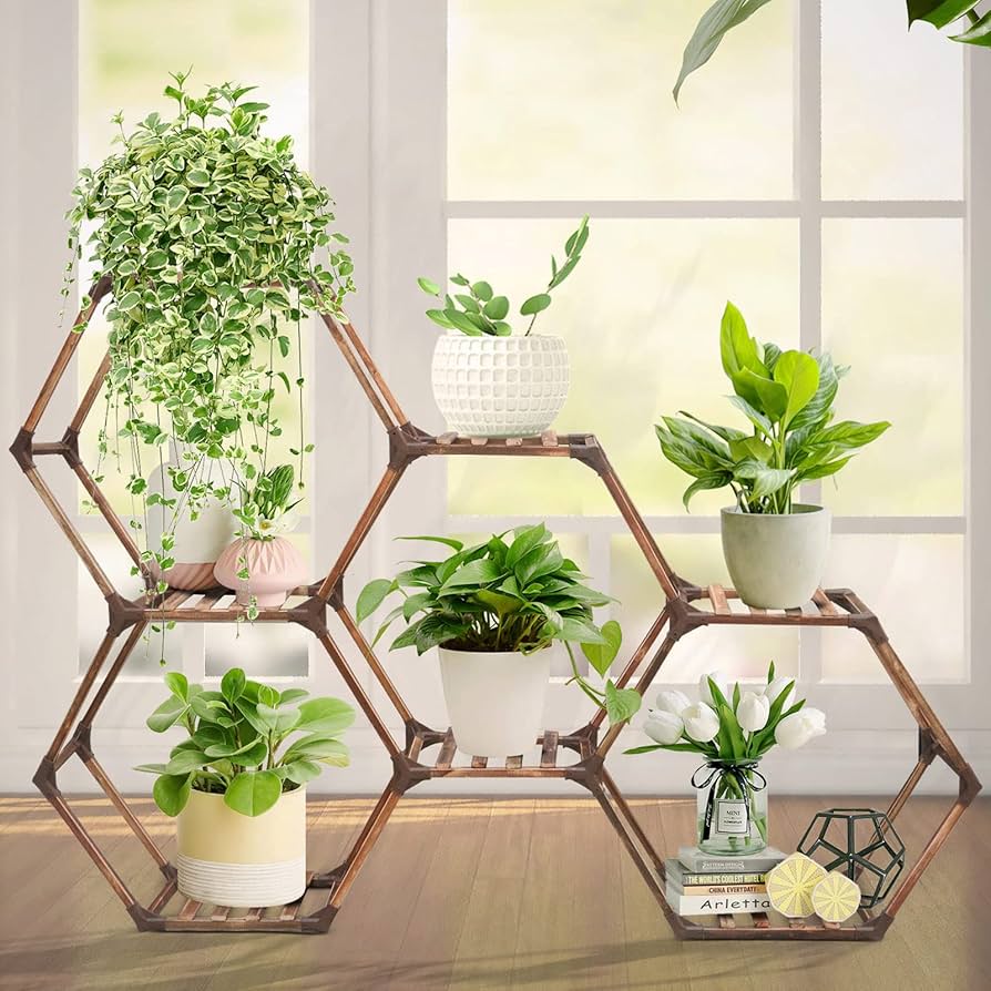 indoor plant stand wood