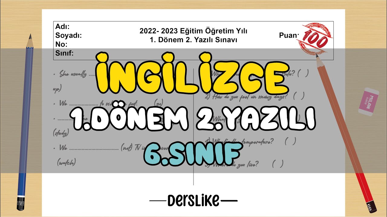 ingilizce test çöz 6 sınıf 1 dönem 2 yazılı