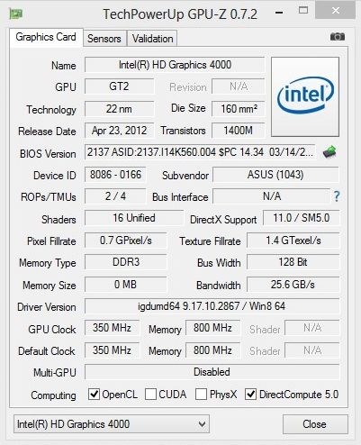 intel hd graphics 4000