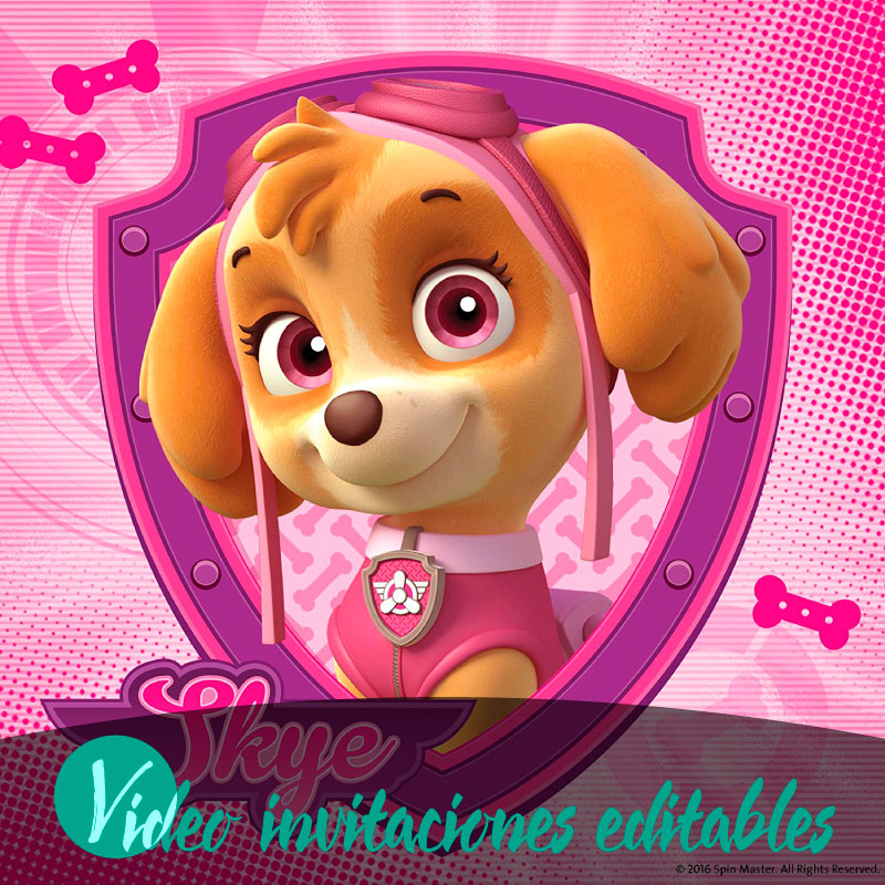 invitación skye paw patrol