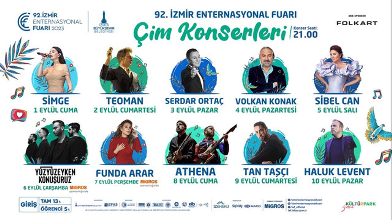 izmir de bugün olan konserler