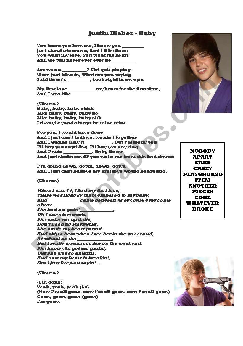 justin bieber baby song lyrics in english