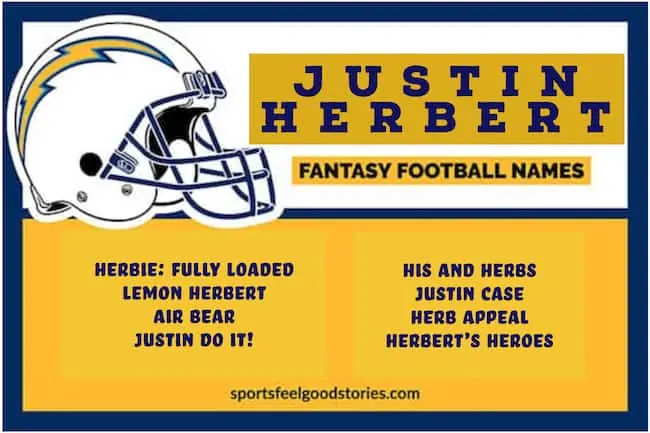 justin herbert fantasy names