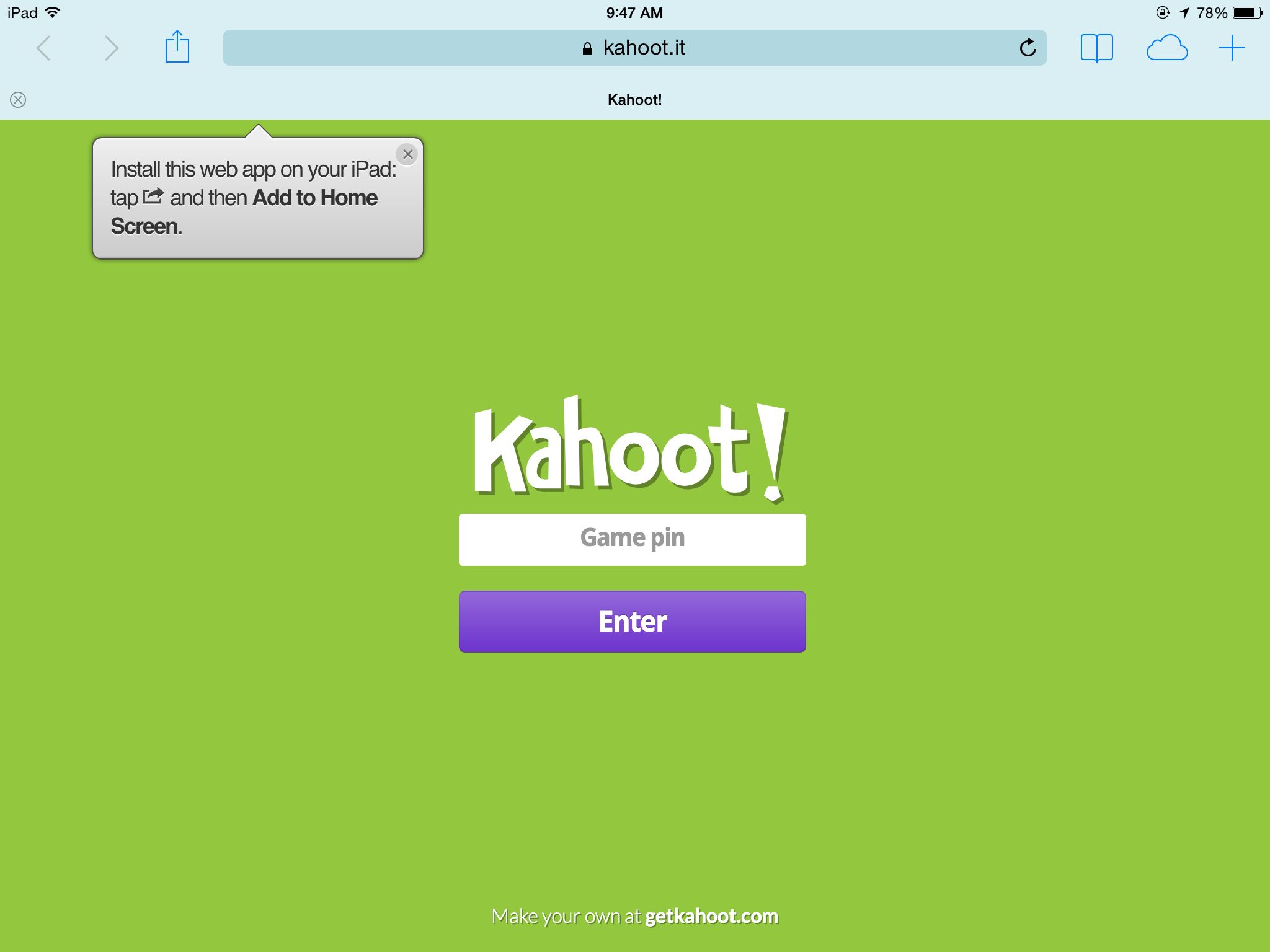 kahoot it login