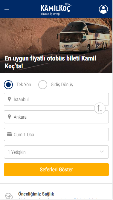 kamil koç turizm e bilet