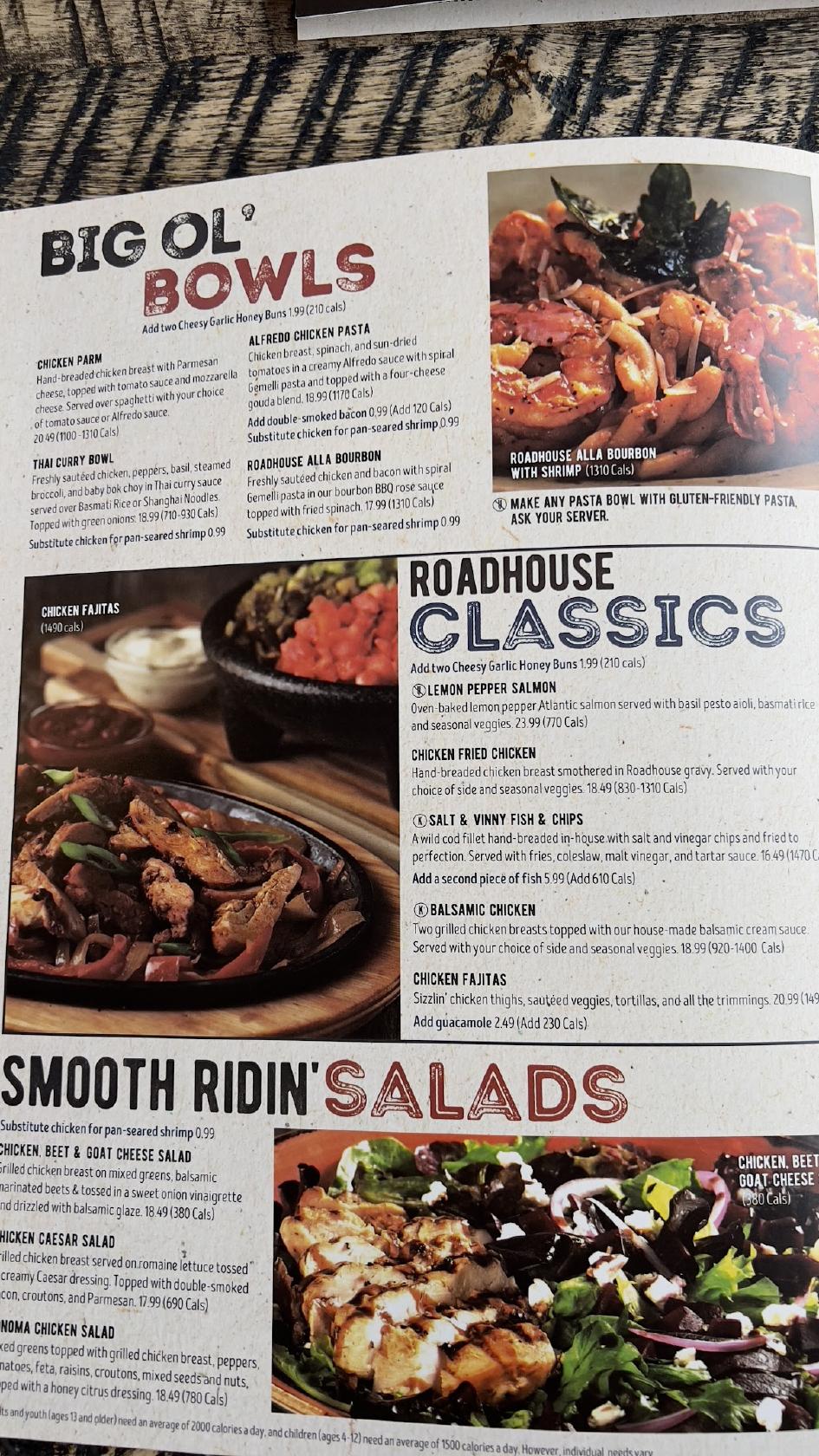 kelseys original roadhouse menu