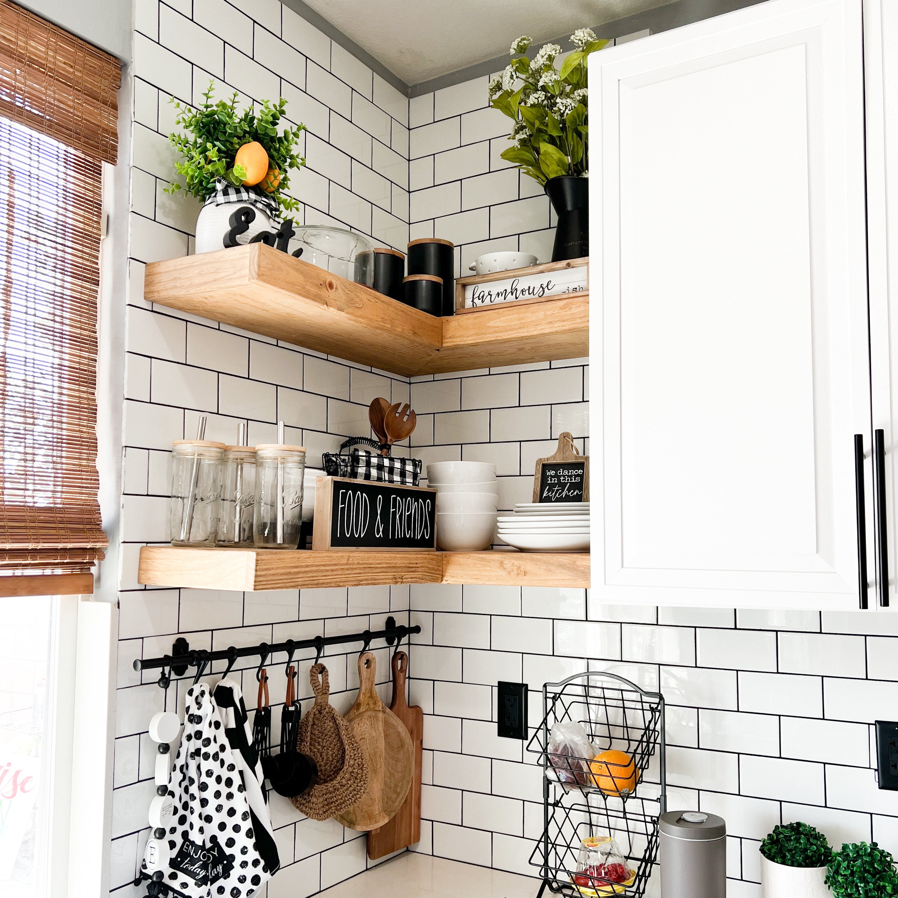 kitchen corner shelf wall