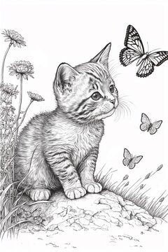 kitty colouring pages