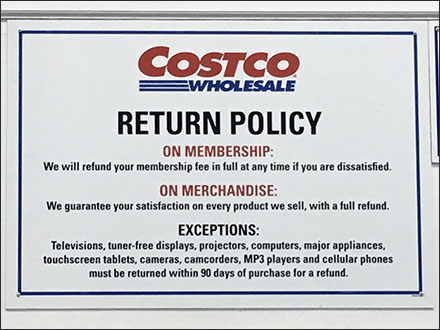 laptop costco return policy