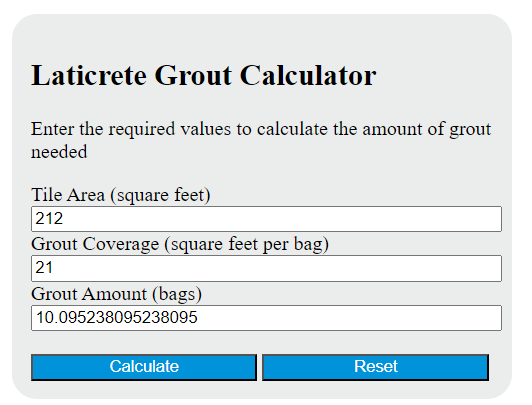 laticrete calculator