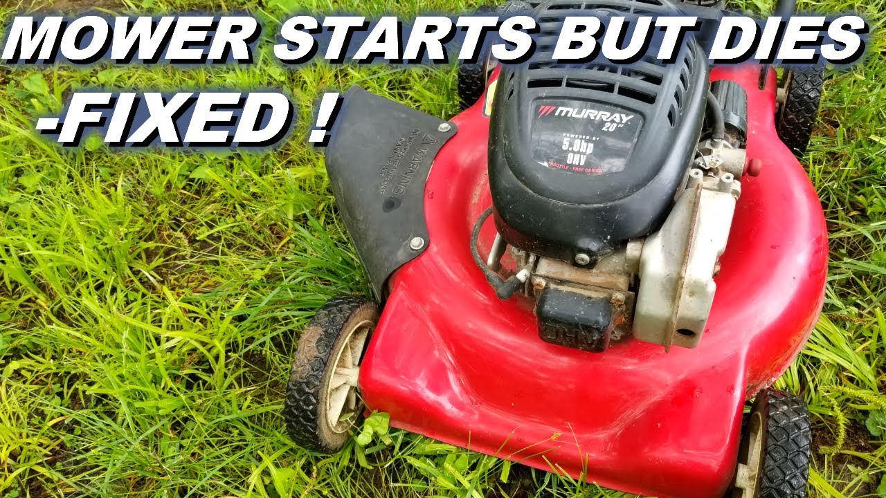 lawn mower runs and then stops