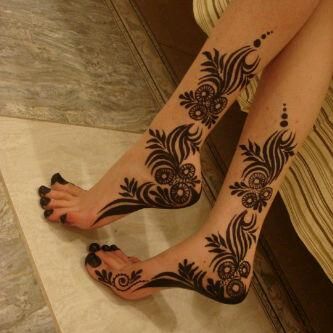 leg henna designs