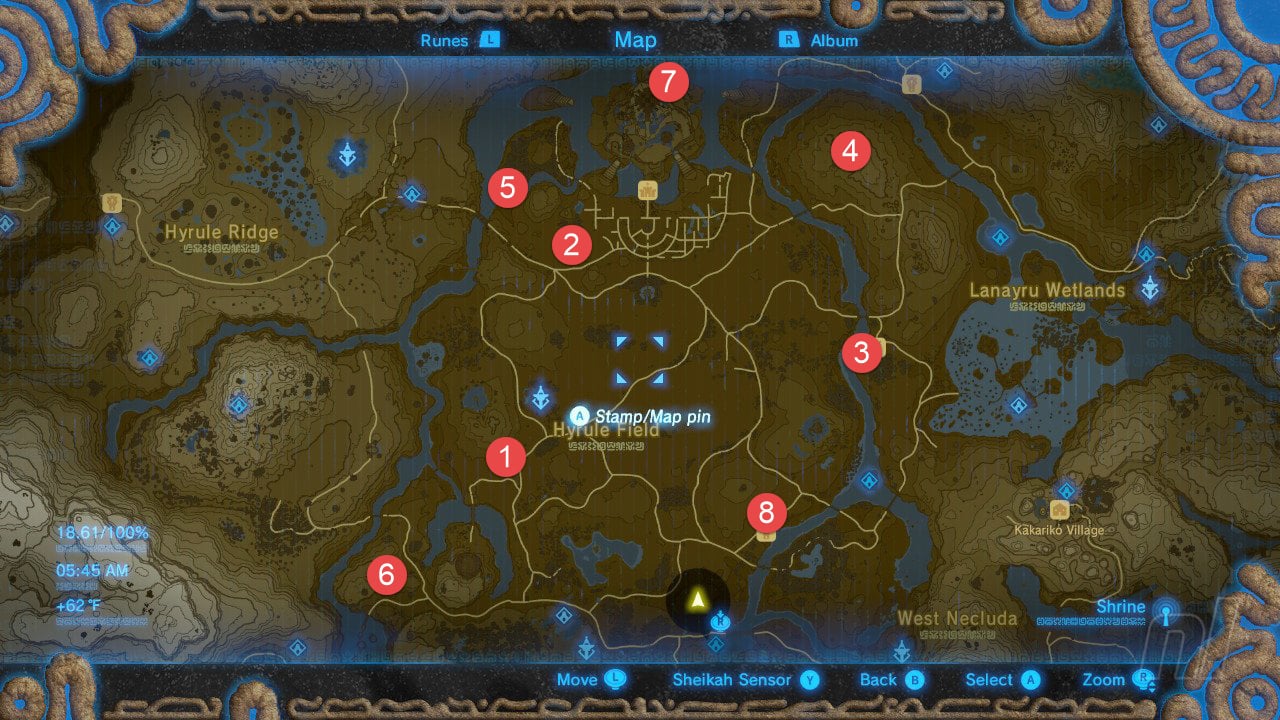 legend of zelda breath of the wild shrine map