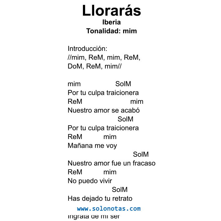 letra de lloraras