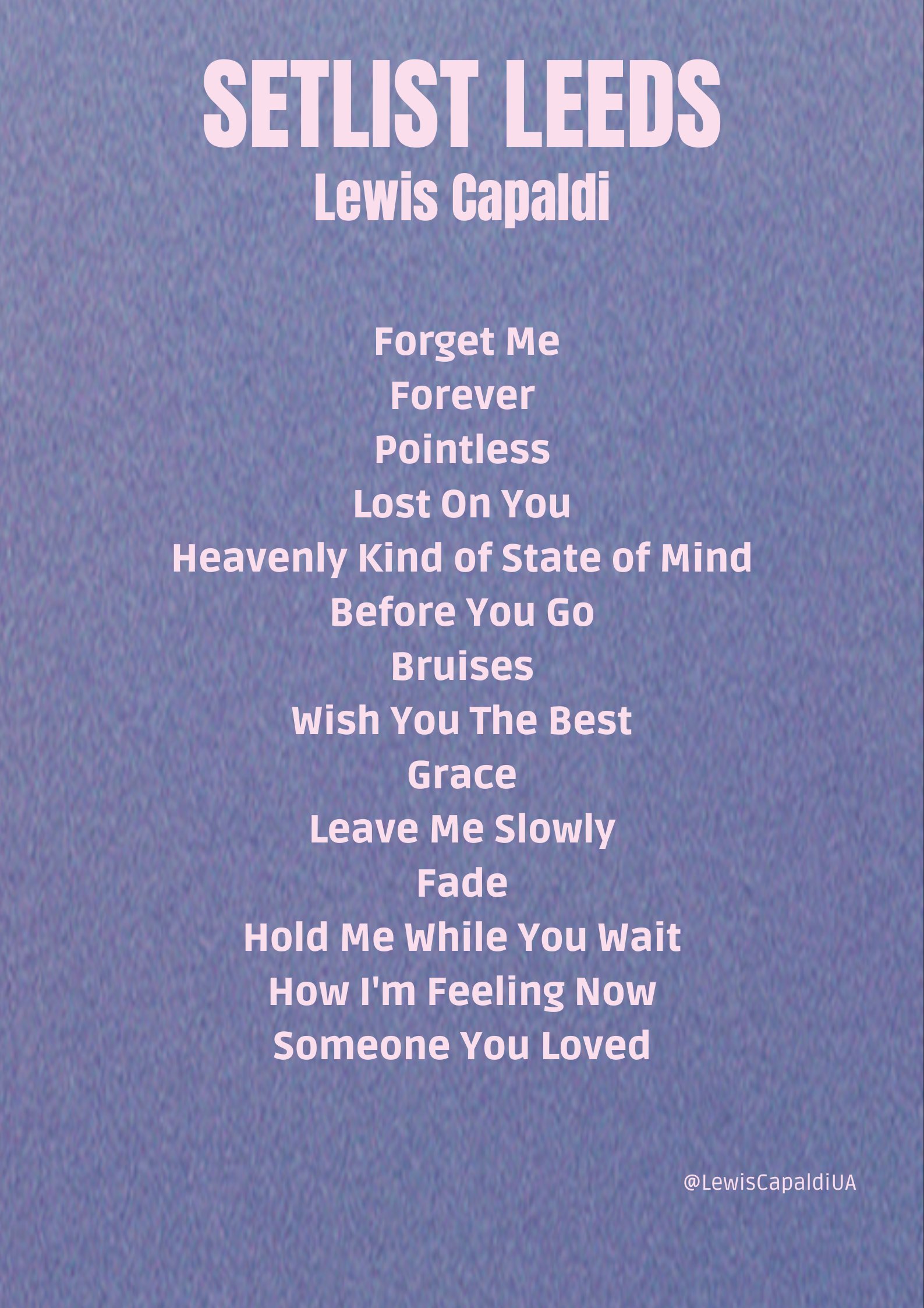 lewis capaldi setlist