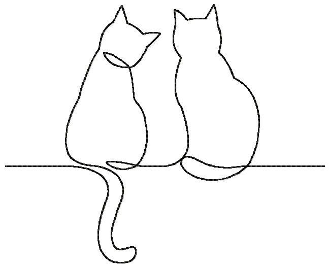 line drawings of cats