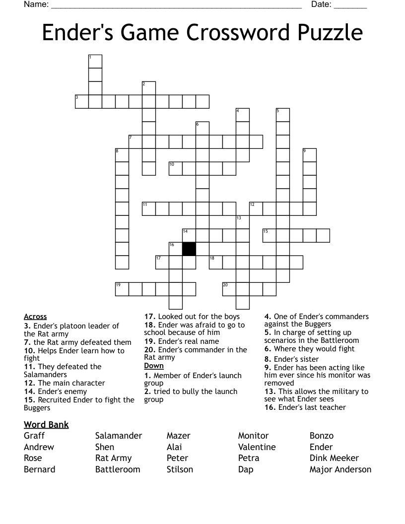 list ender crossword