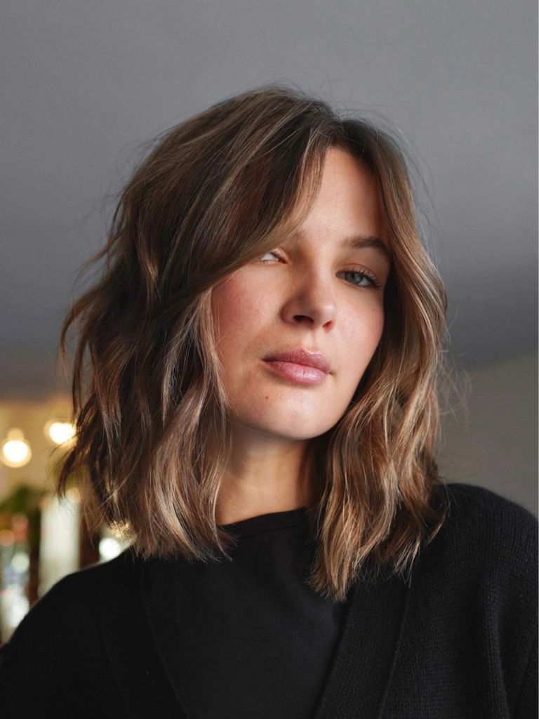 long bob with choppy layers