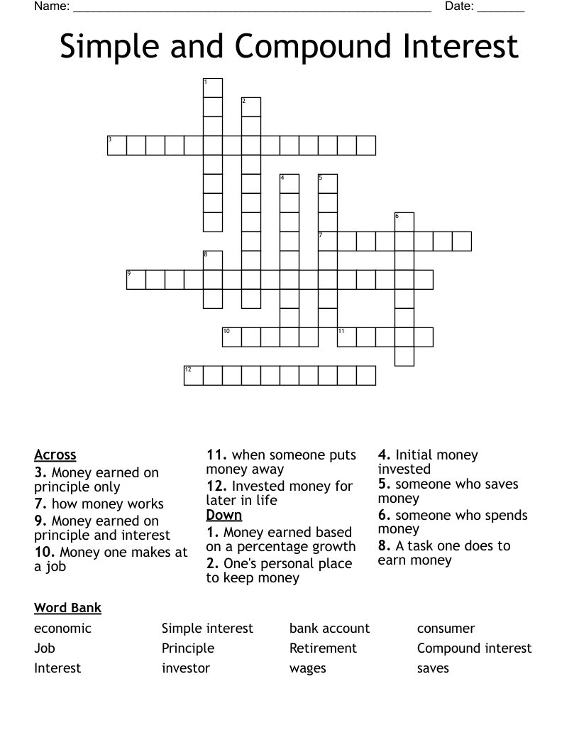 low interest indicator crossword