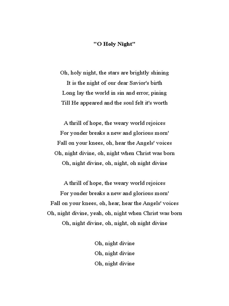 lyrics o holy night mariah carey