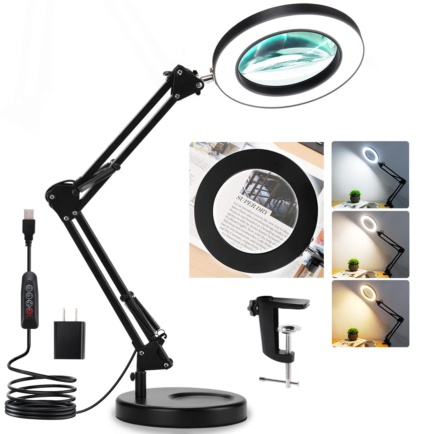 magnifying glass and light stand