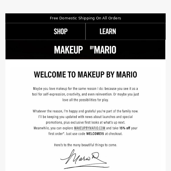 makeup by mario discount code