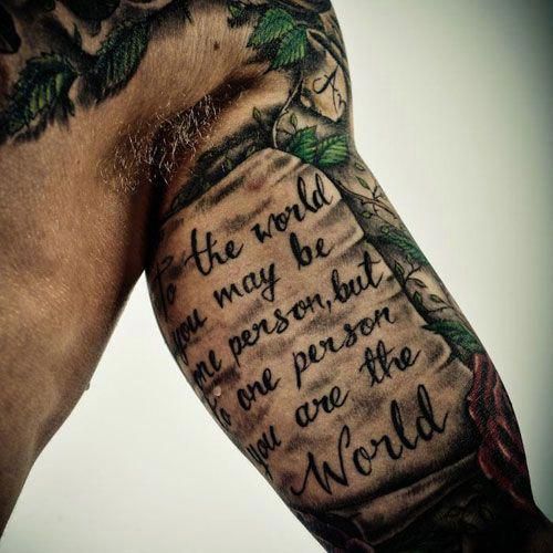 male inner bicep tattoo quotes